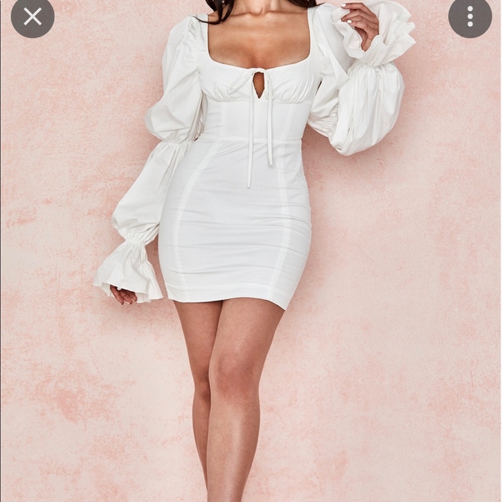 House of CB Elsie white puff dress
